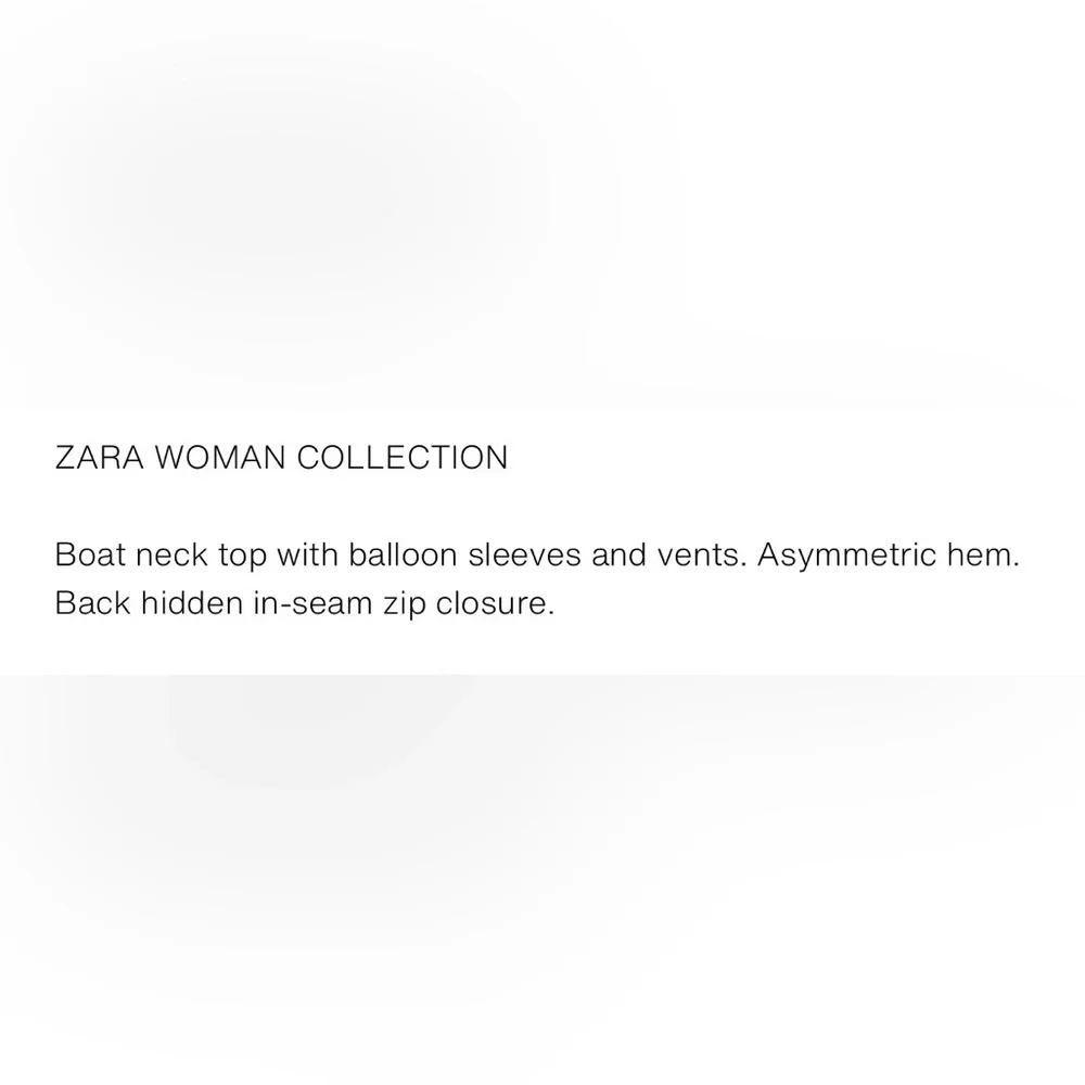 Zara NWT ZW collection Ivory Zara woman collection balloon sleeve top - Picture 5 of 12